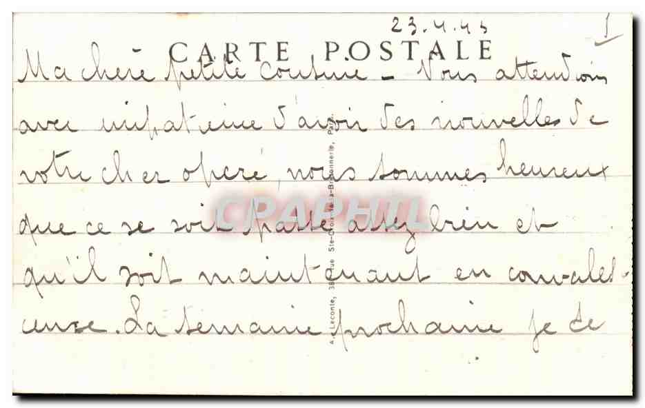 CPA Paris Notre Dame — Rückseite