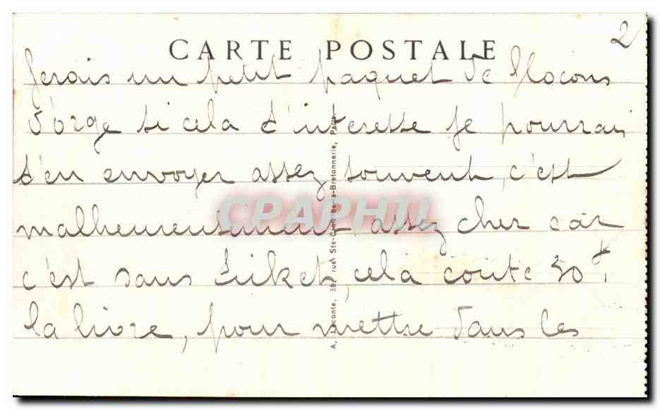 CPA Paris Rue De Rivoli — Rückseite