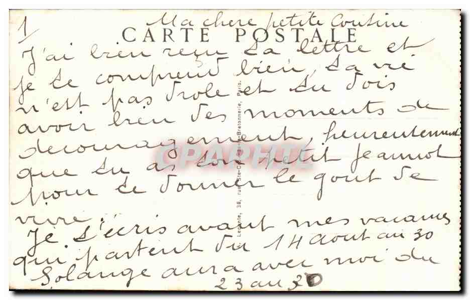 CPA Paris Carrefour Haussmann Italiens — Rückseite