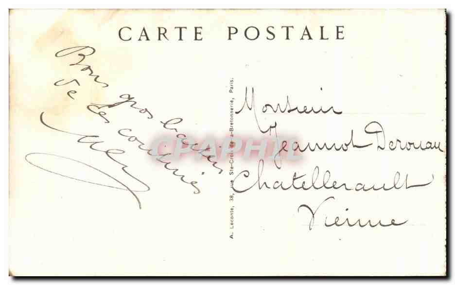 Paris — Le Sacré-Cœur — CPAPHIL n°57 — Verso