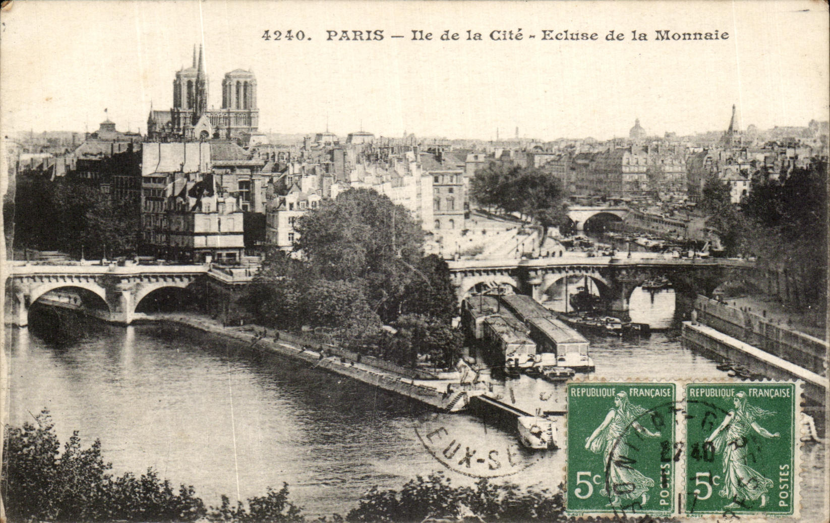 CPA Paris Ile De La Cite Ecluse De La Monnaie Notre Dame 