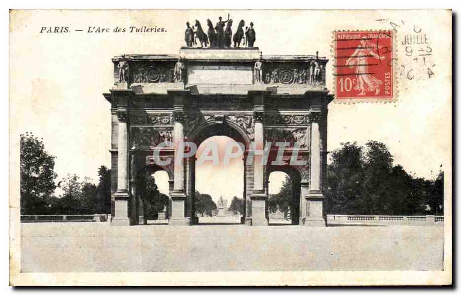 CPA Paris L'Are Des Tuileries Louvre