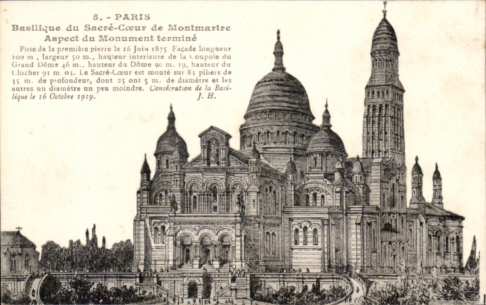 CPA Paris Basilique du Sacre Coeur de Montmartre Aspect du Monument Termine