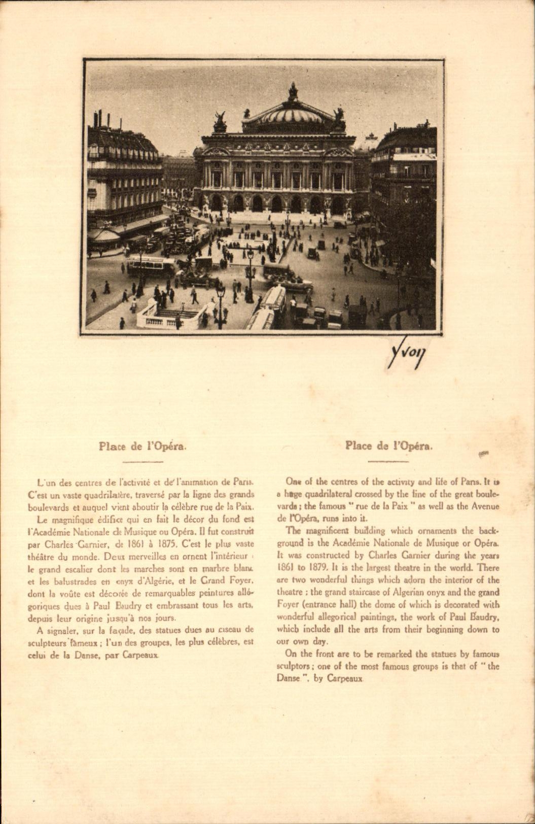 CPA Place de L'Opera Paris Yvon 
