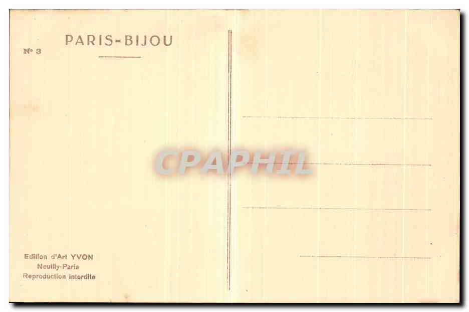 CPA Place de L'Opera Paris Yvon  — Rückseite
