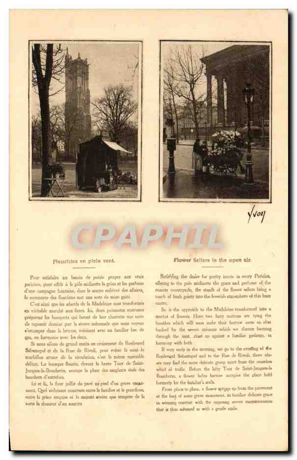 CPA Paris Yvon Fleuristes en plein vent Madeleine Saint Jacques 