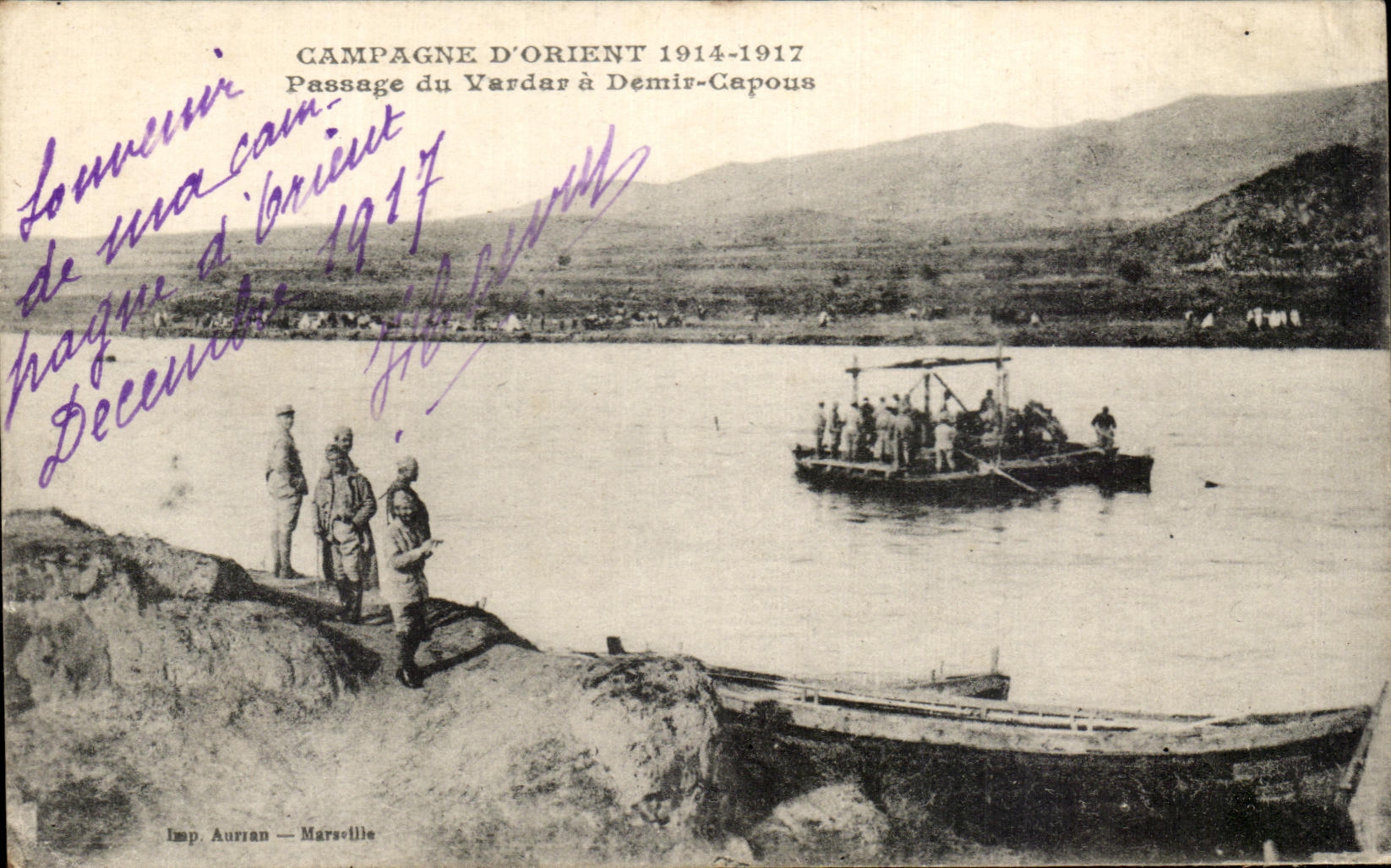 Passaggio del Yardar a Demir-Capous — Campagna d'Oriente 1914-1917 — Imp. Aurran — Marsiglia