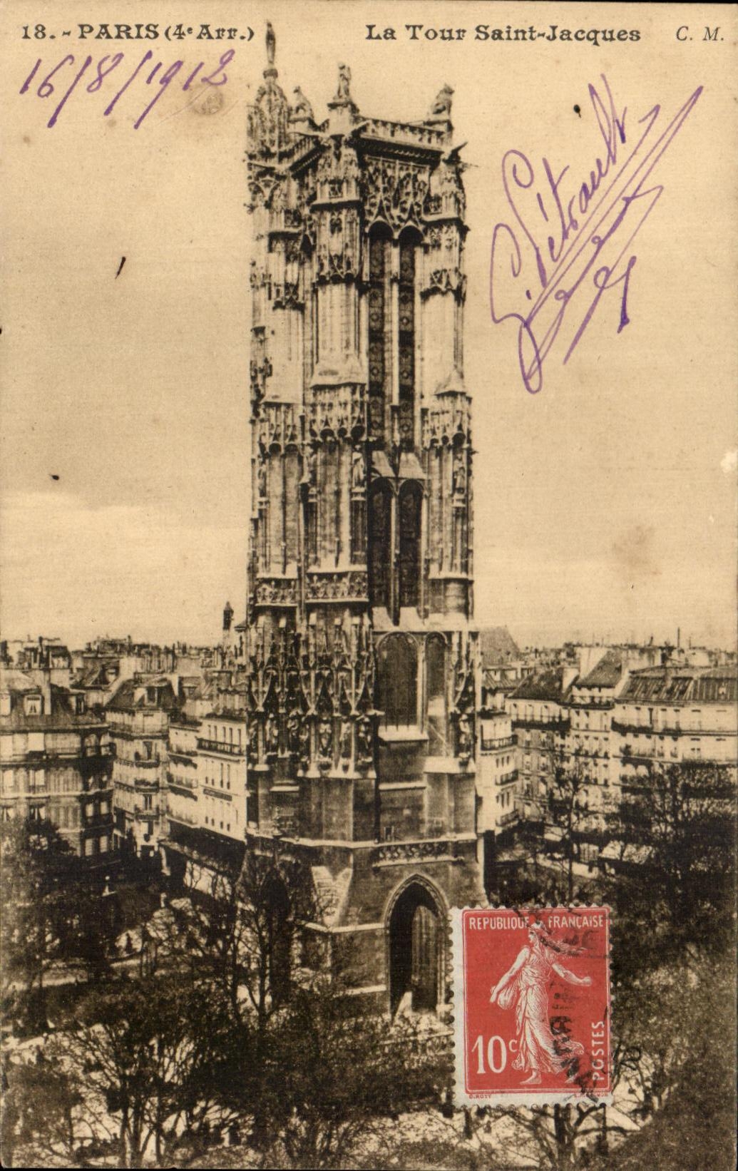 CPA Paris La Tour Saint Jacques