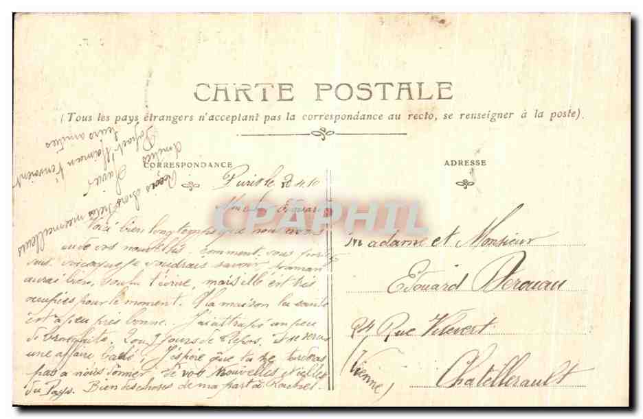 CPA Paris Janvier fevrier 1910 Les Inondations Boulevard de Grenelle — Rückseite