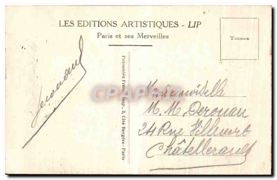 CPA Paris Arc De Triomphe qui Abrite la Tombe du Soldat inconnu — Rückseite