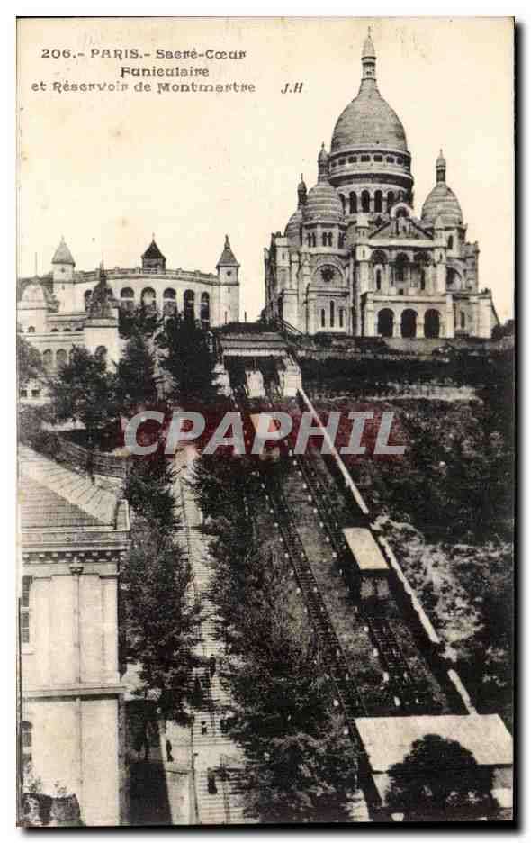 CPA Paris Sacre Coeur Funiculaire et Reservoir de Montmartre