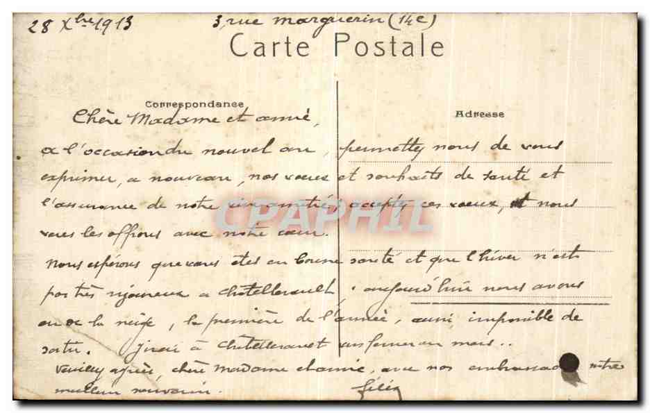 CPA Paris Rue Pierre le Grand et l'Eglise Russe — Rückseite
