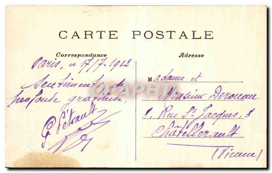 CPA Paris Notre Dame Et La Caserne De La Cite — Verso