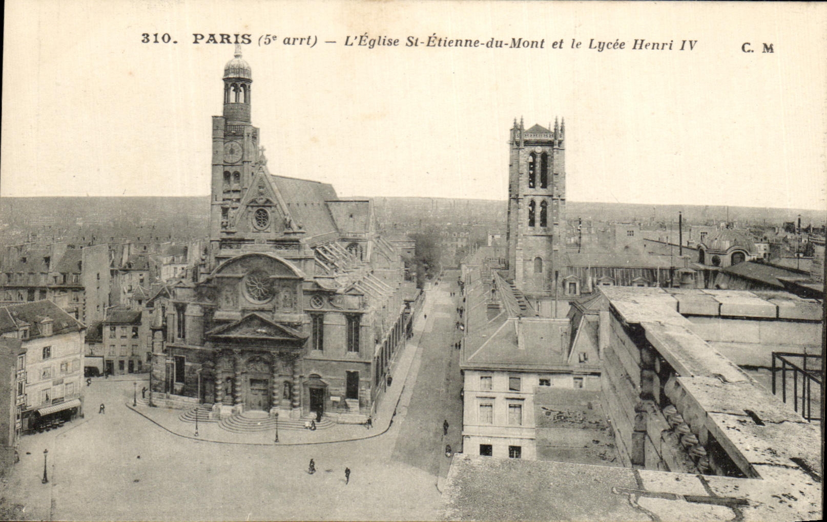 CPA Paris L'Eglise St Etienne Du Mont Et Le Lycee Henri IV