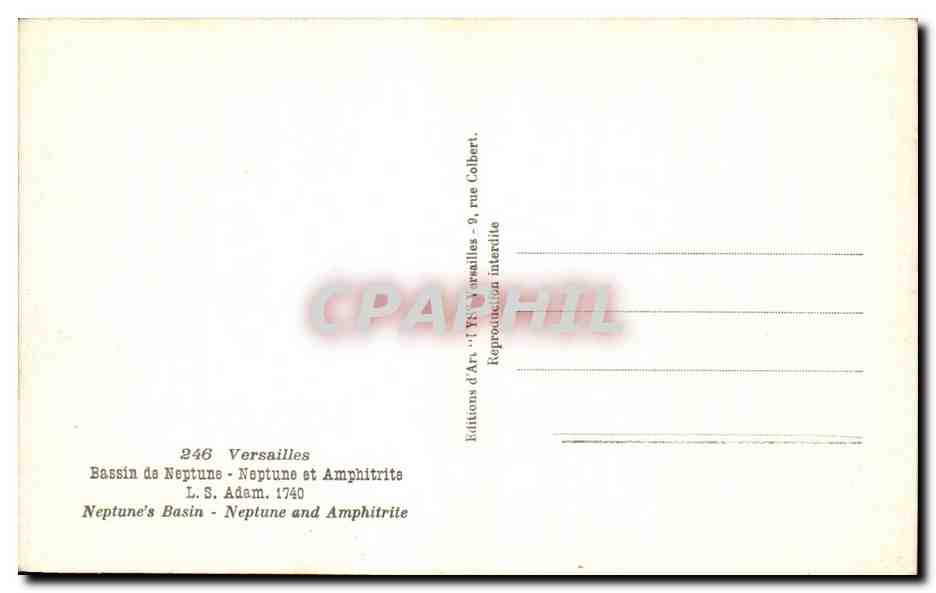 CPA Versailles Bassin De Neptune Neptune Et Amphitrite  — Verso