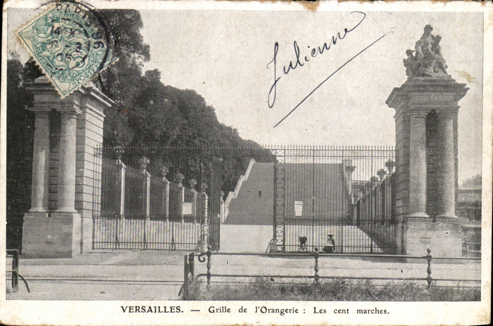 CPA Versailles Grille De l'Orangerie Les Cent Marches