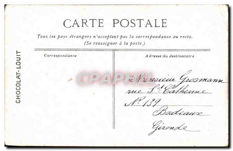CPA Versailles Palais Du Grand Trianon Pour Le Chocolat Louit — Verso