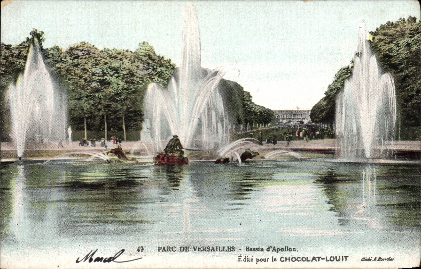 CPA Parc De Versailles Bassin d'Apollon Pour Le Chocolat Louit