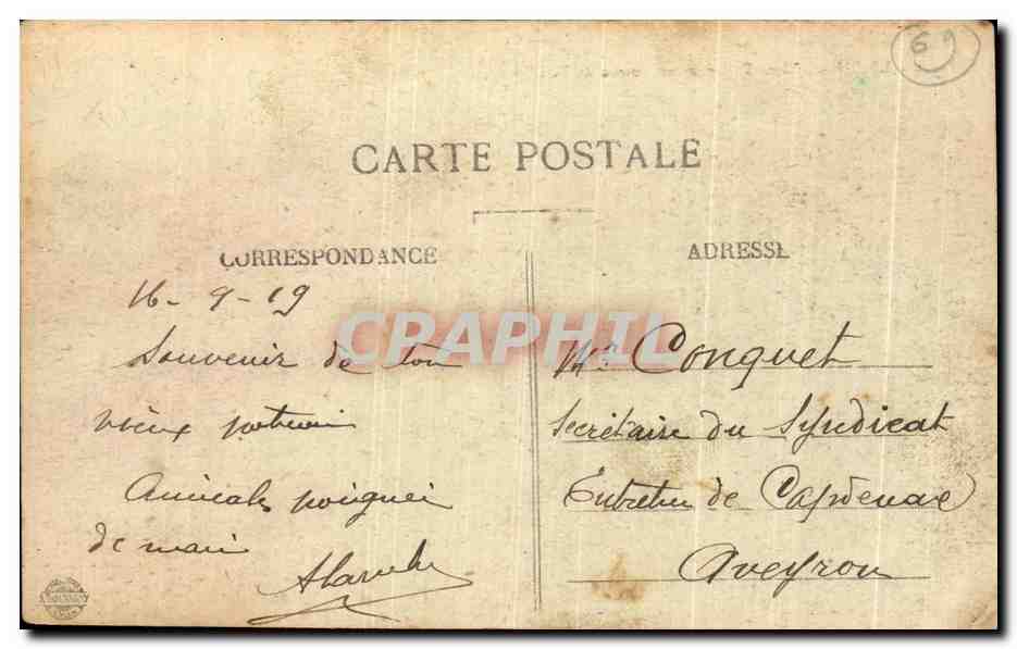 CPA Lyon Place Bellecour Et Coteau De Fouviere — Verso