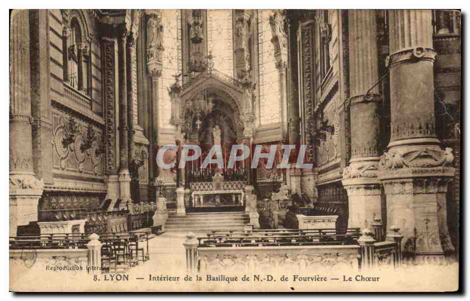 LYON — Intérieur de la Basilique N.-D. de Fourvière — Le Chœur