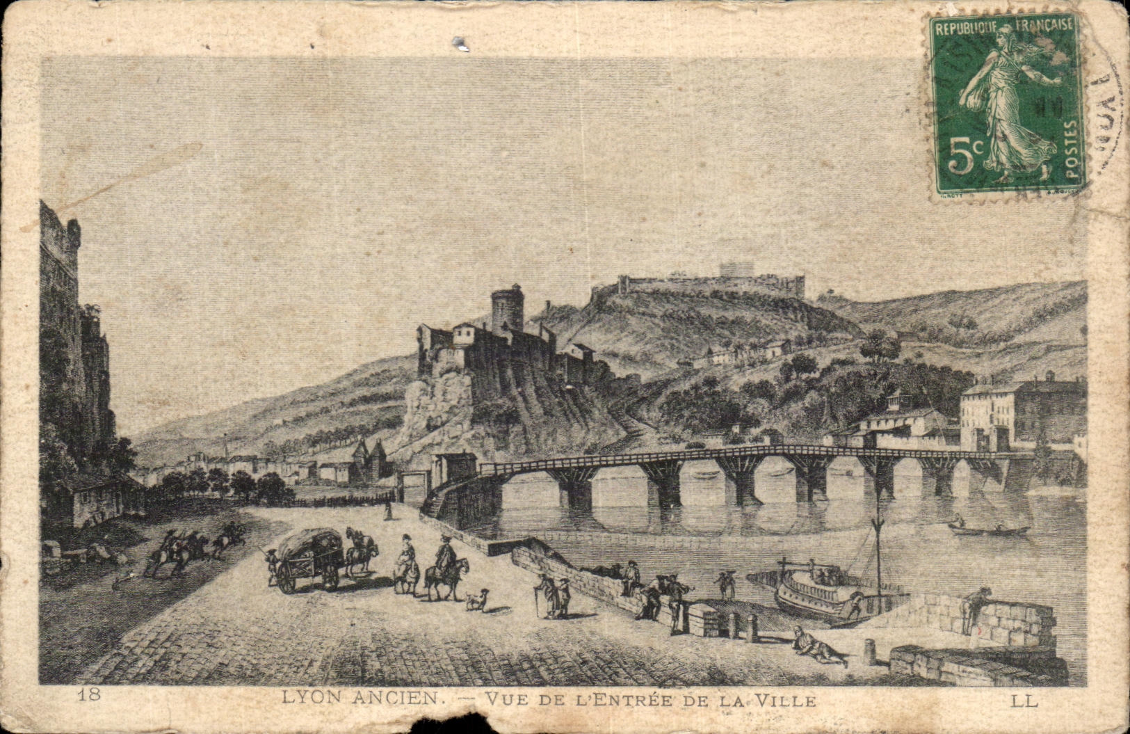 CPA Lyon Ancien Vue De L'entree De La Ville