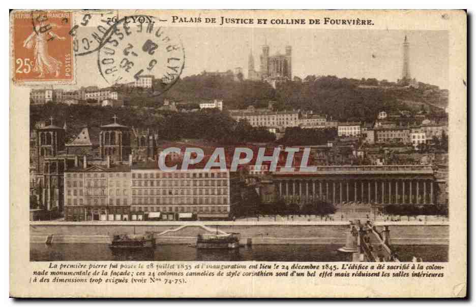 Lyon — Palais de Justice et colline de Fourvière — X. Coutagny édit.