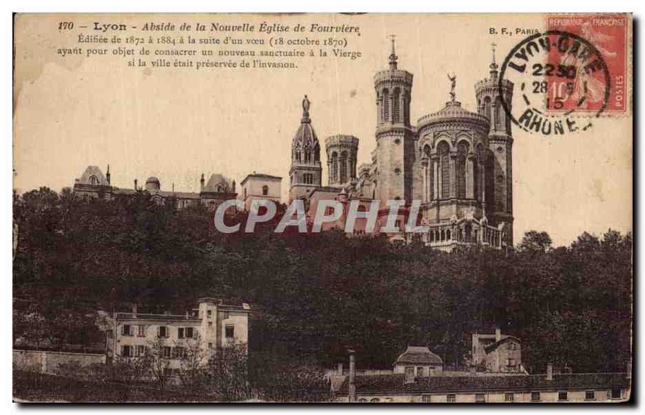 CPA Lyon Abside De La Nouvelle Eglise De Fourviere Edifiee De La Suite D'un Voeu Ayant Pour