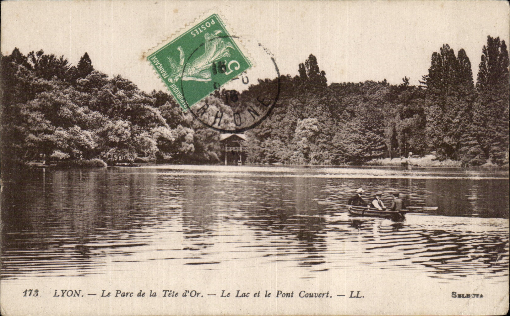 LYON — Le Parc de la Tête d'Or — Le Lac et le Pont Couvert — LL. — Sélecta