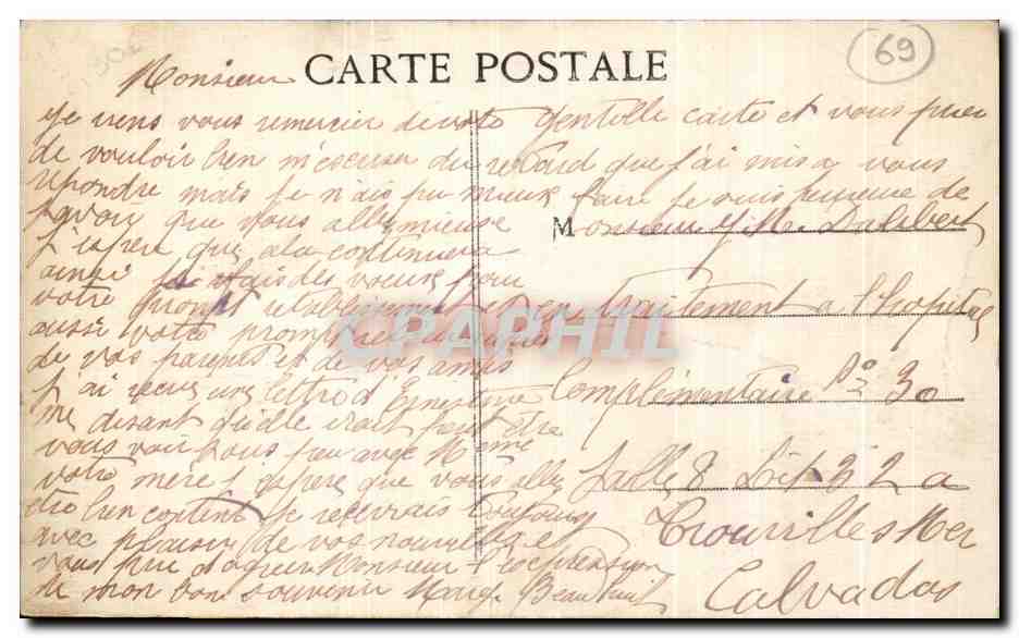 LYON — Pont du Palais de Justice et coteau de Fourvière — Garnier & Deneu — Verso