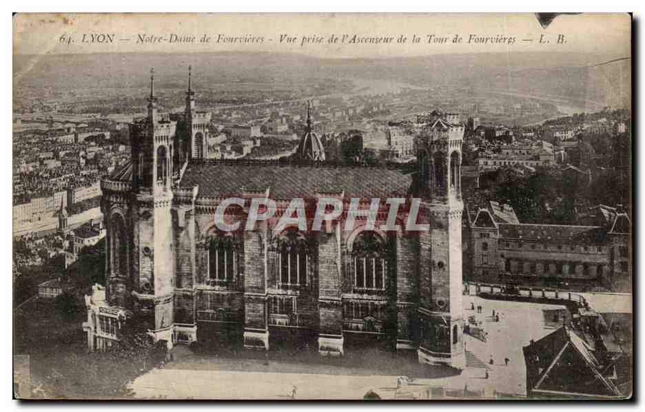 CPA Lyon Notre Dame de Fourvieres Vue Prise de l'Ascenseur de la Tour de Fourvieres