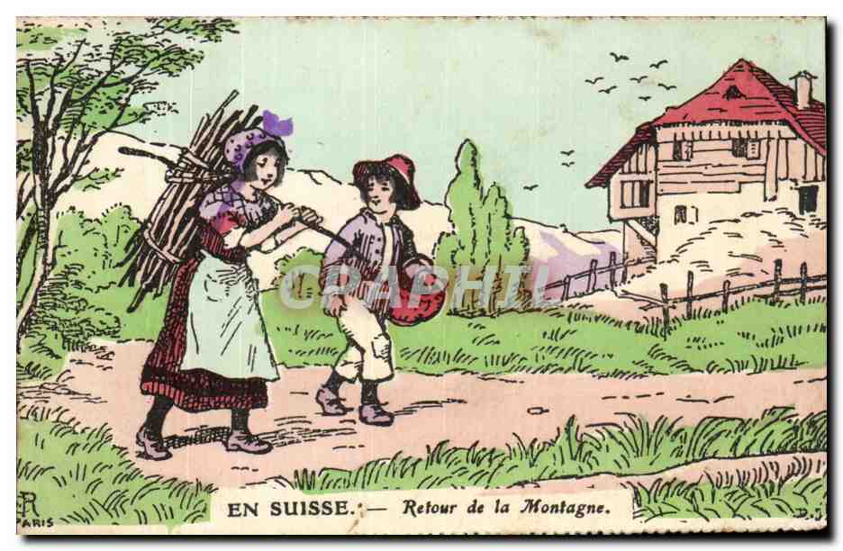 CPA En Suisse Retour de la Montagne