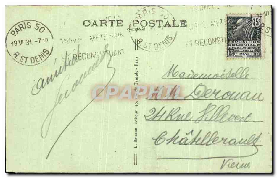 CPA Paris Eglise Saint Sulpice Le Choeur — Rückseite