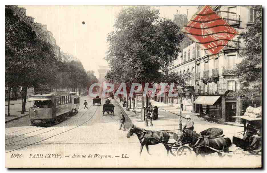 CPA Paris Avenue de Wagram Tramway Arc de Triomphe 