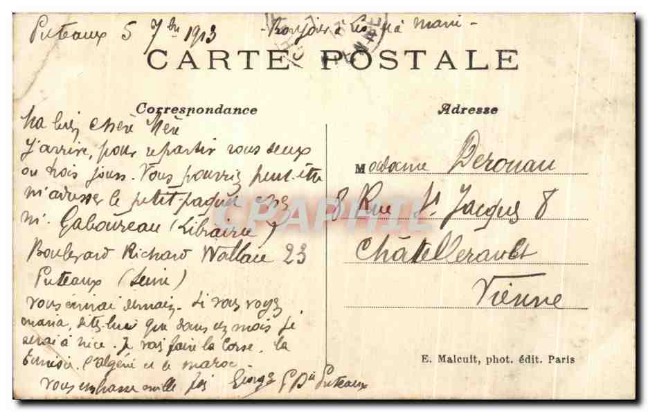 CPA Paris Eglise Notre Dame — Verso