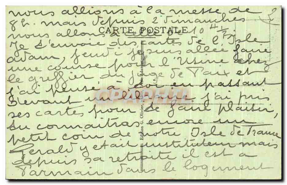 Isle-Adam - Le Pont de Parmain — Édition G. Olivier, n°38 — Verso