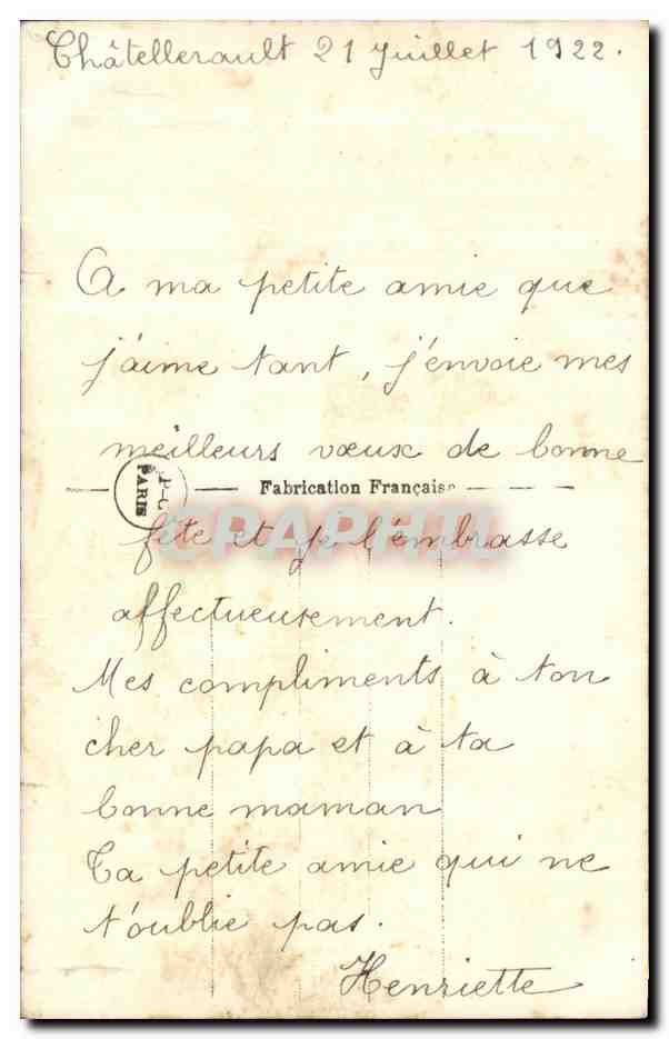 CPA Fantaisie Fleurs — Verso