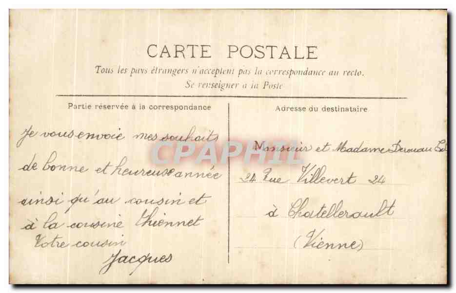 CARTE PHOTO Folklore Famille  — Rückseite