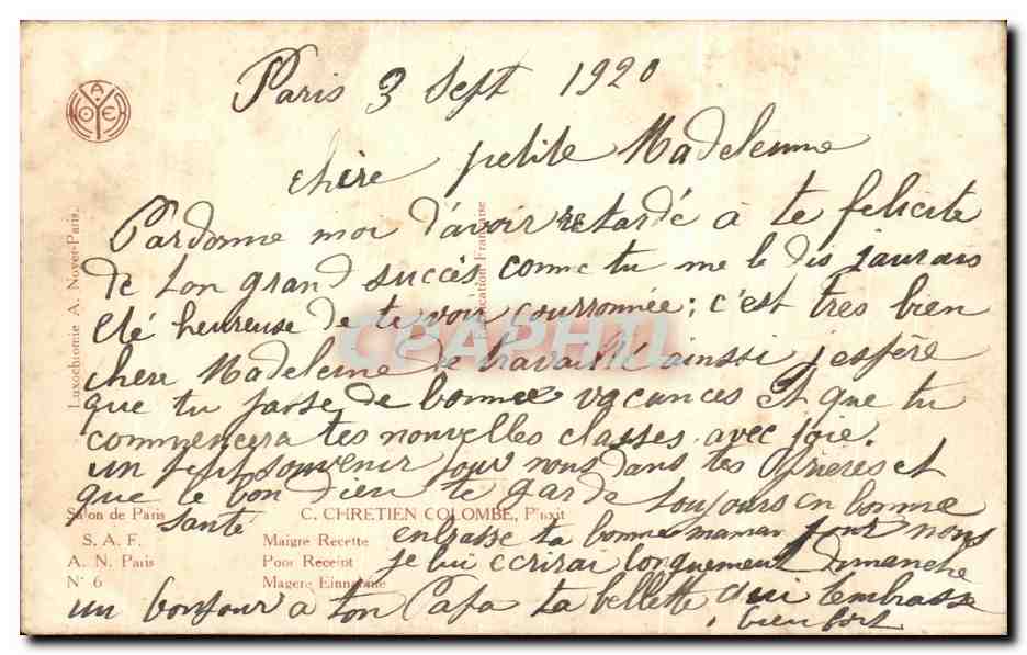CPA fantaisie Enfant — Rückseite