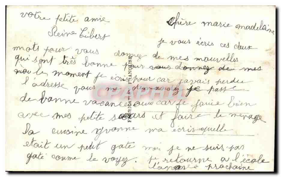 CPA Fantaisie Femme Velo Cycle  — Verso