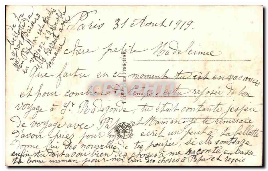CPA Fantaisie Enfant — Rückseite