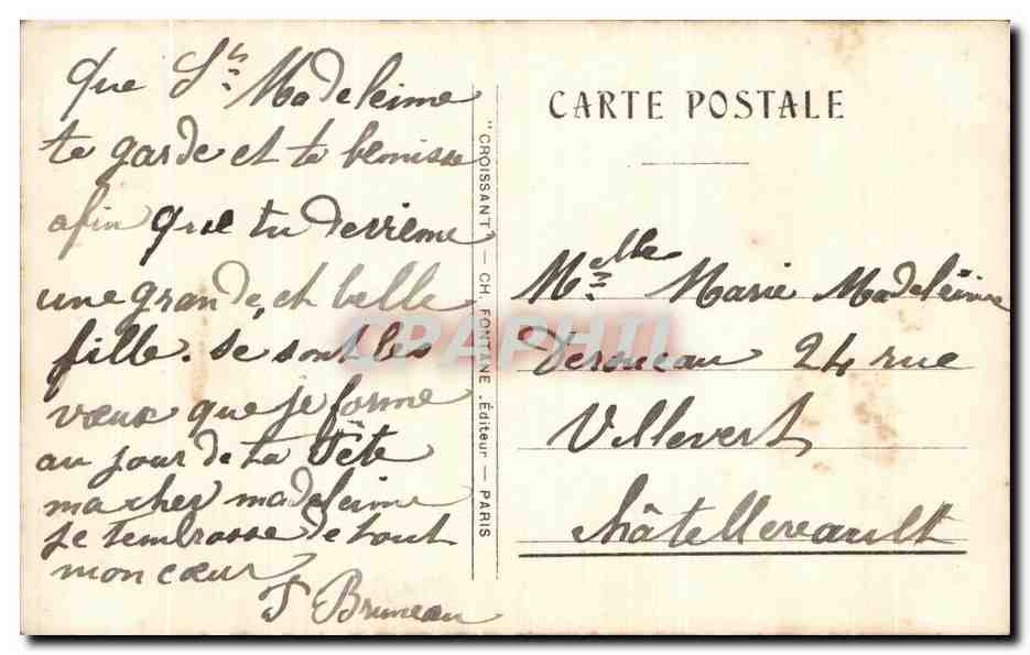 CPA Fantaisie Enfant — Rückseite