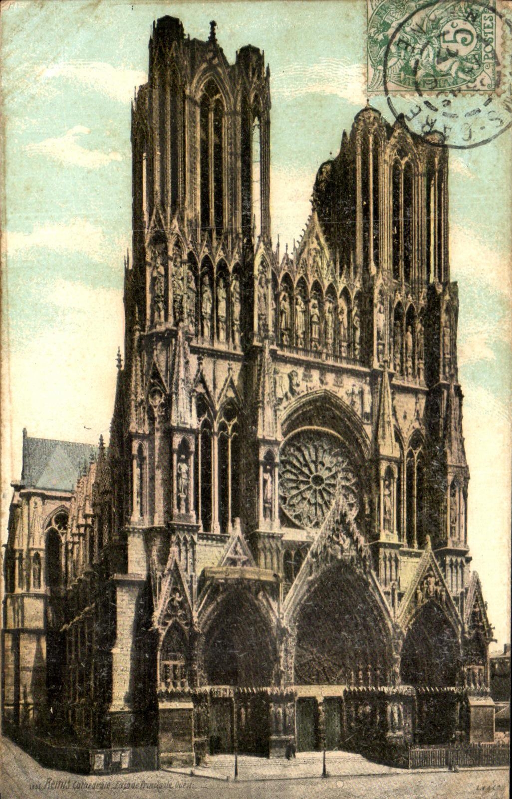 Reims Cathédrale - façade gothique - A. L. & Cie - Paris