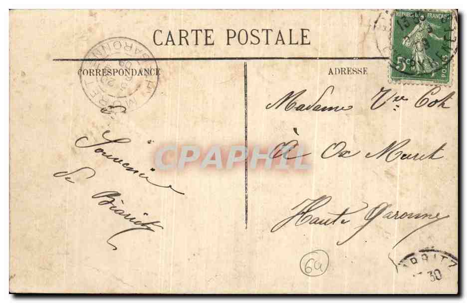 CPA Biarritz Villas de la Cote des Basques  — Verso