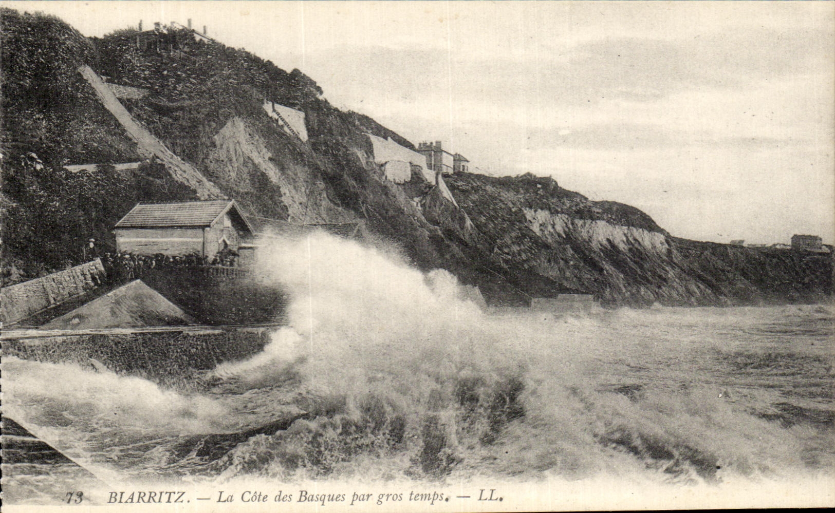 Biarritz — La Côte des Basques par gros temps — LL.