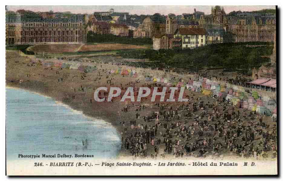 CPA Biarritz Plage Sainte Eugenie Les Jardins Hotel Du Palais