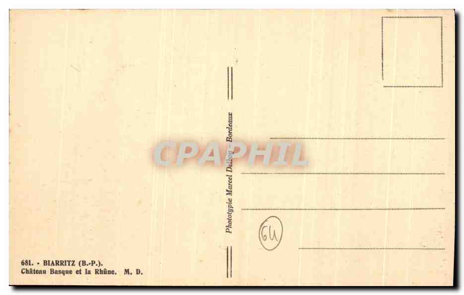 CPA Biarritz Chateau Et La Rhune — Verso