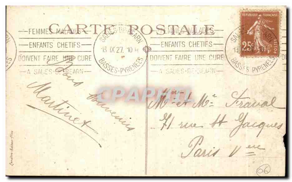 CPA Biarritz Le Phare — Verso