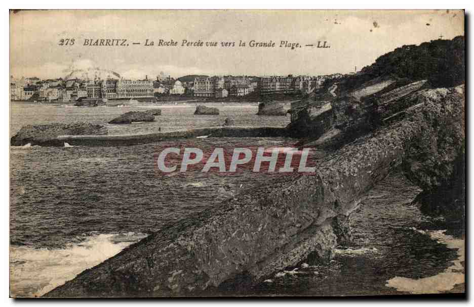 CPA Biarritz La Roche Perche Vue Vers La Grande Plage