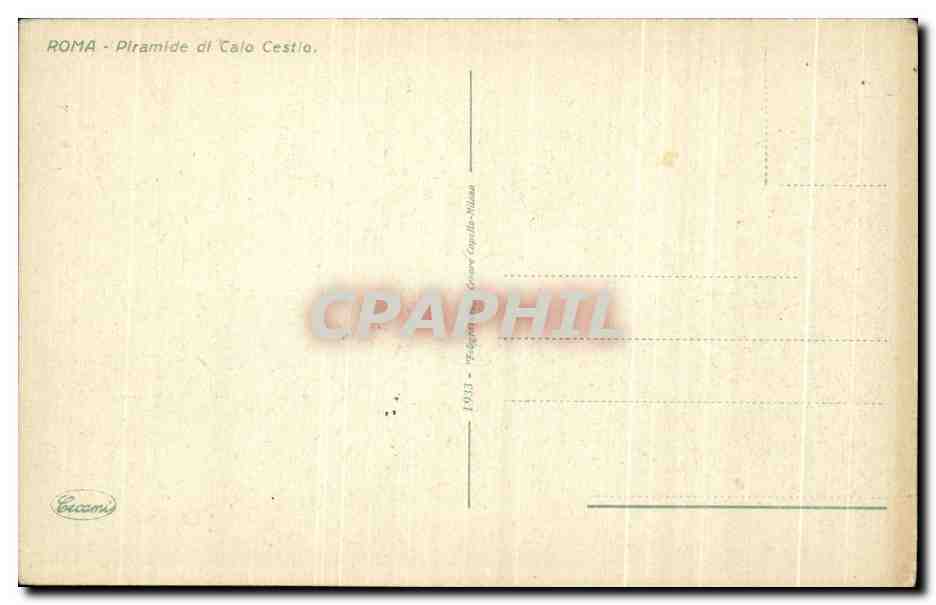CPA Italie Roma Piramide di Calo Cestlo — Verso