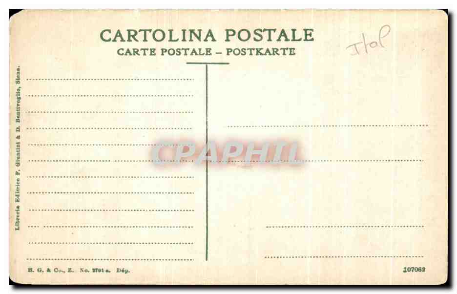 CPA Italie Siena Foute Branda — Rückseite